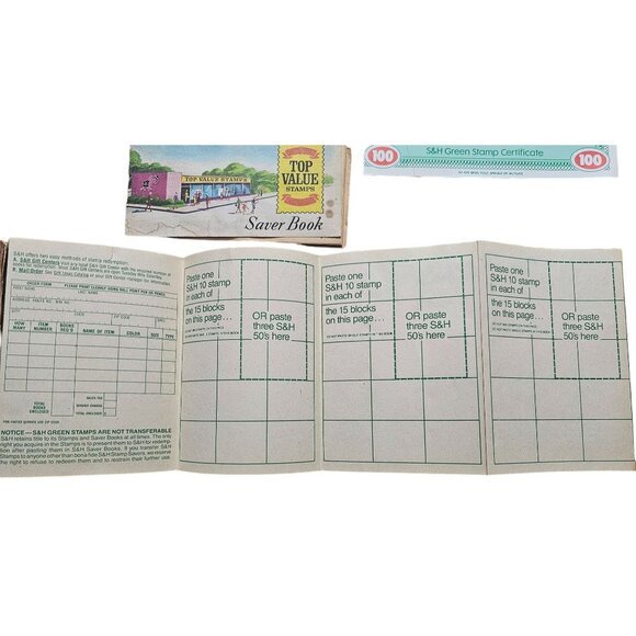 S&H Green Top Value Stamp Books Certificates Collection Vintage Saver Book Weis - Picture 6 of 10